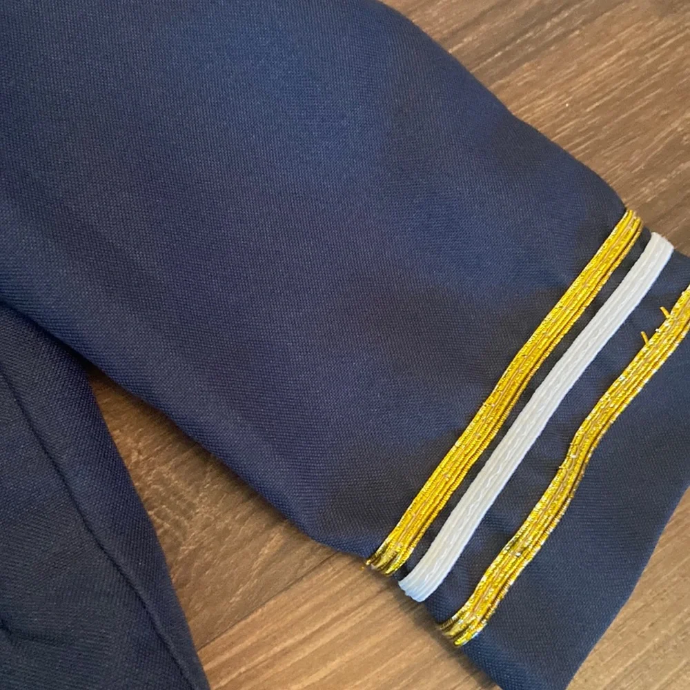 Toddler Boys Navy Blue Cruise Ship Captain Blazer Suit Jacket & Pants